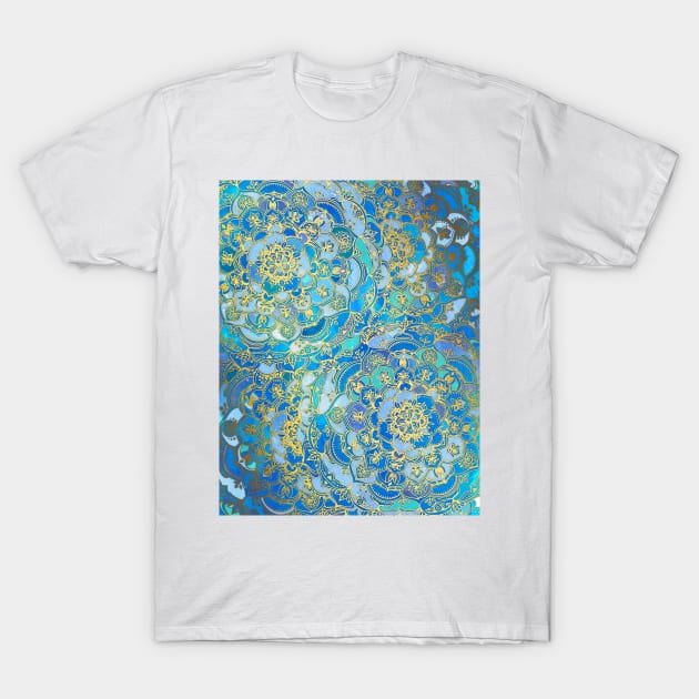 Blue Sapphire Mandalas T-Shirt by micklyn